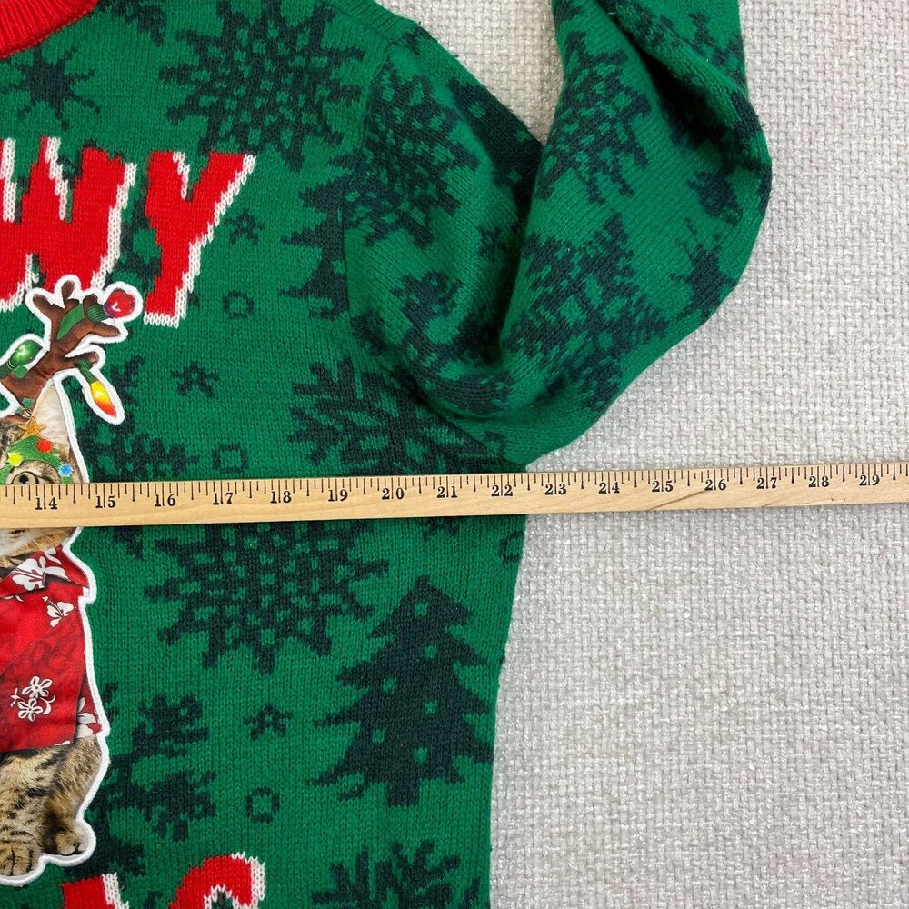 Ugly Christmas Party Sweater Meowy Catmas Size Large Kittens Cats Holiday - Picture 5 of 6